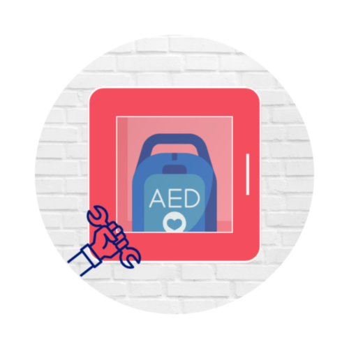 Montage van een AED-buitenkast op locatie 
