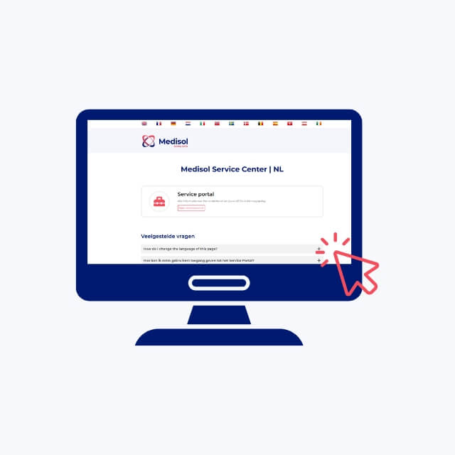 De service portal Laptop met service portal homepage open